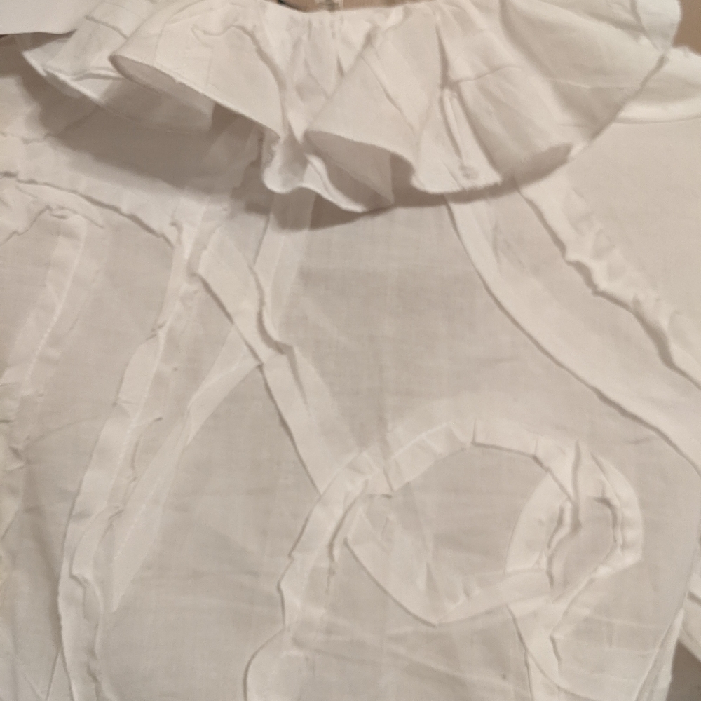 NWT Boston Proper White Ruffled Blouse Sz.12 - Picture 7 of 9